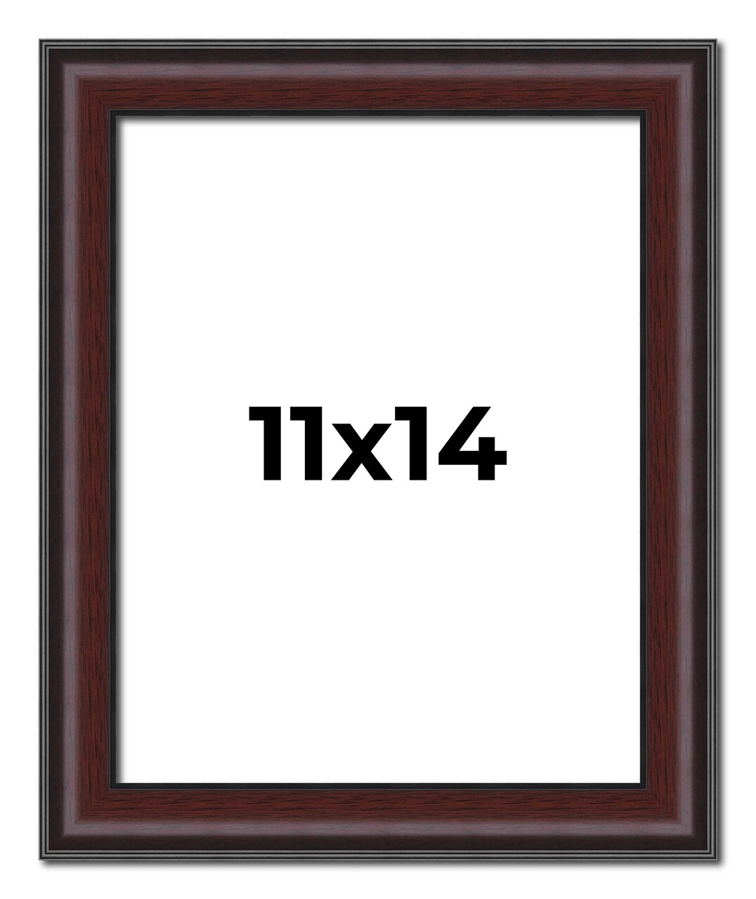Photo Size Linear Brown Picture Frame - UV Acrylic, Foam Board Backing, Hanging Hardware